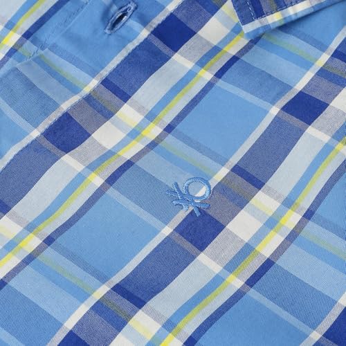 Image of United Colors of Benetton Men Cotton Blend Striped Regular Fit Shirt
