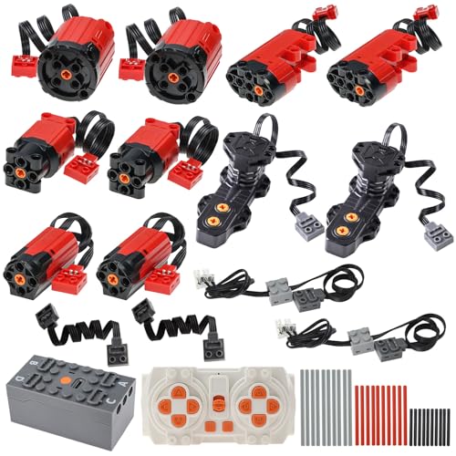 BrickBounty 46 Pcs Pullback Motor Set Compatible with Bricks 47715c01 Technical Parts for STEM Assembled Building Block Power Functions for MOC Bricks