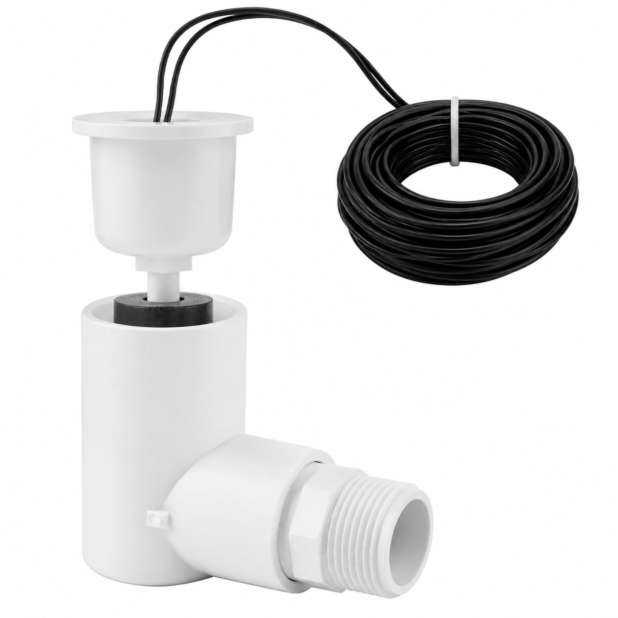 SS2 L Shape Float Switch, AC Condensate Safety Switch Compatible with Safe-T-Switch, 3/4 inch Adapter & 6Ft Wire, Overflow Protection for HVAC Drain Pan