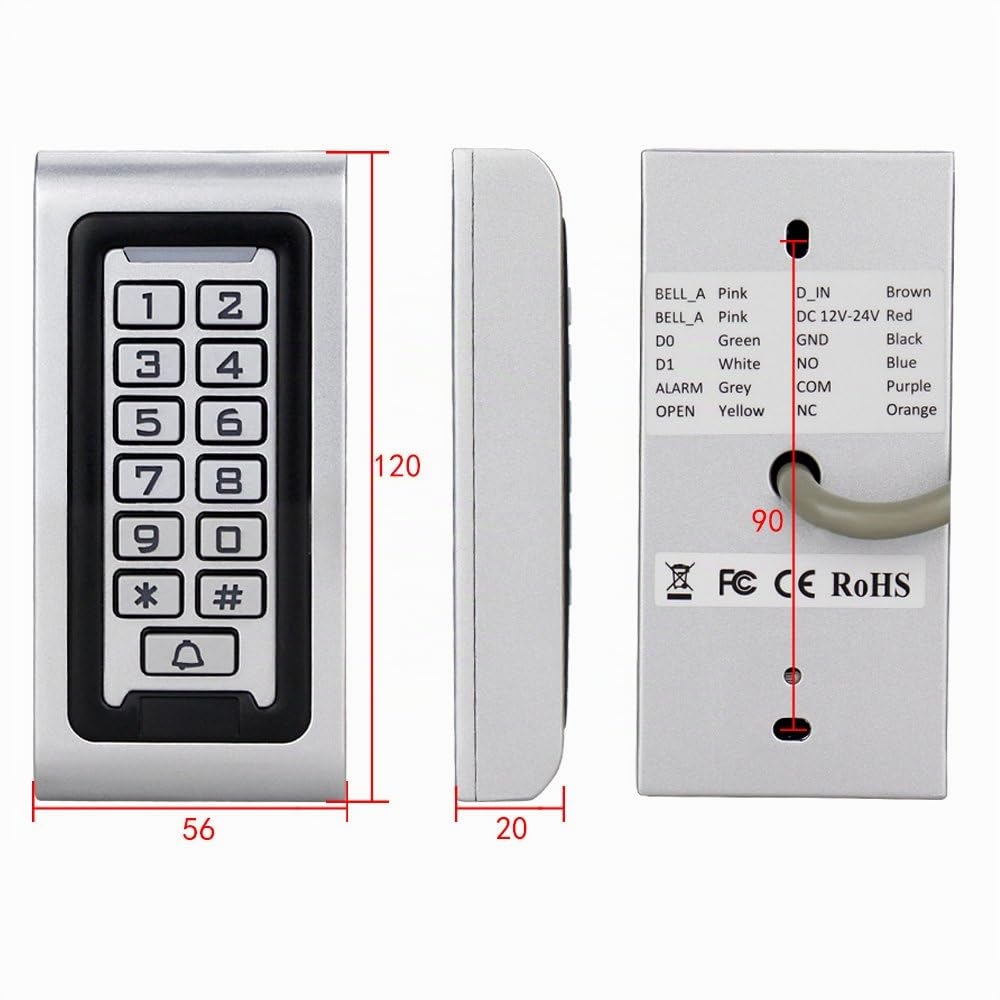 NN99 IP68 Clavier De Contrôle D'accès Étanche RFID Contrôleur D'accès Clavier 125 KHz EM Lecteur avec 10 pcs Porte-clés