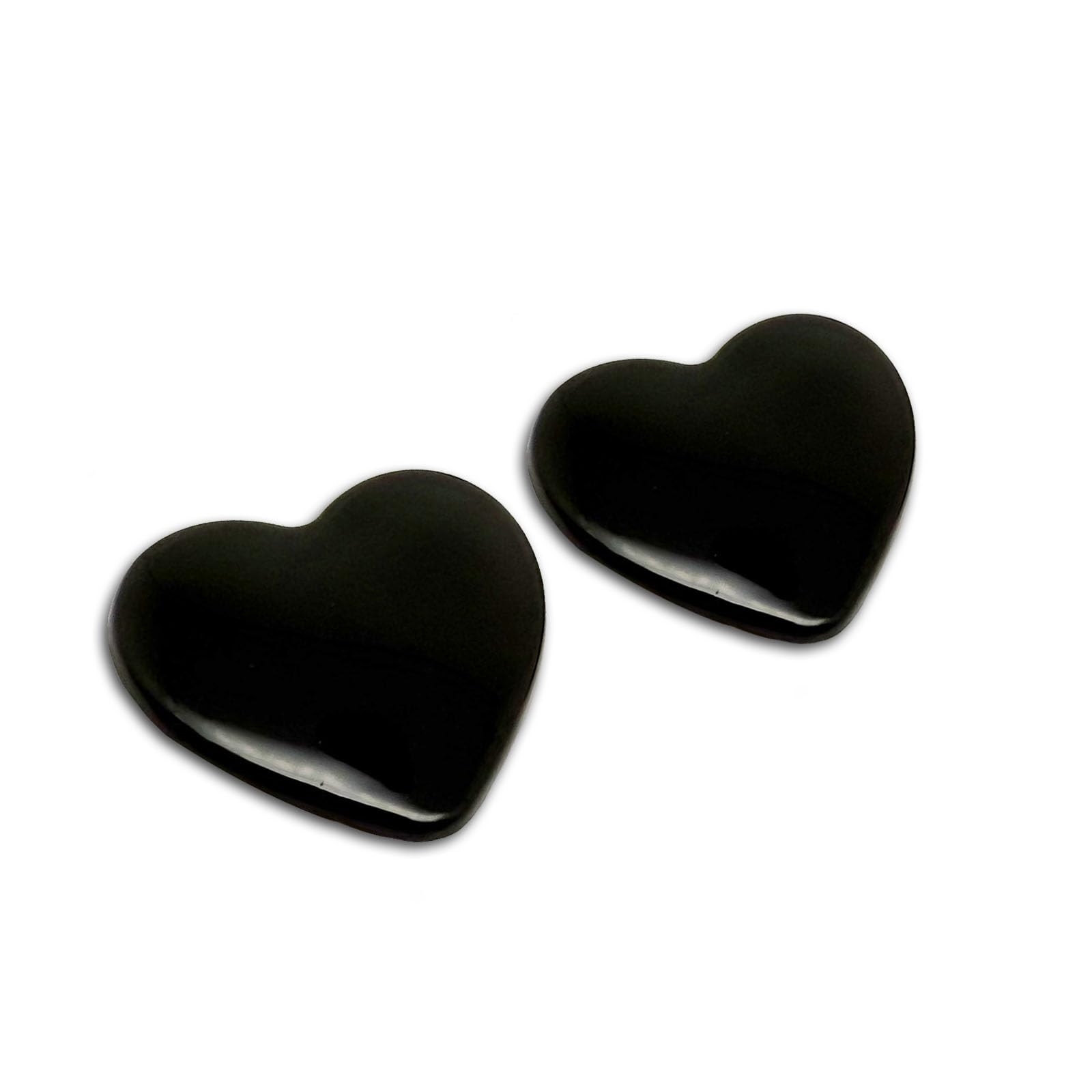 Autocollant cœur en métal noir de 2,5 cm pour personnalisation de voiture et PC (Lot de 2)