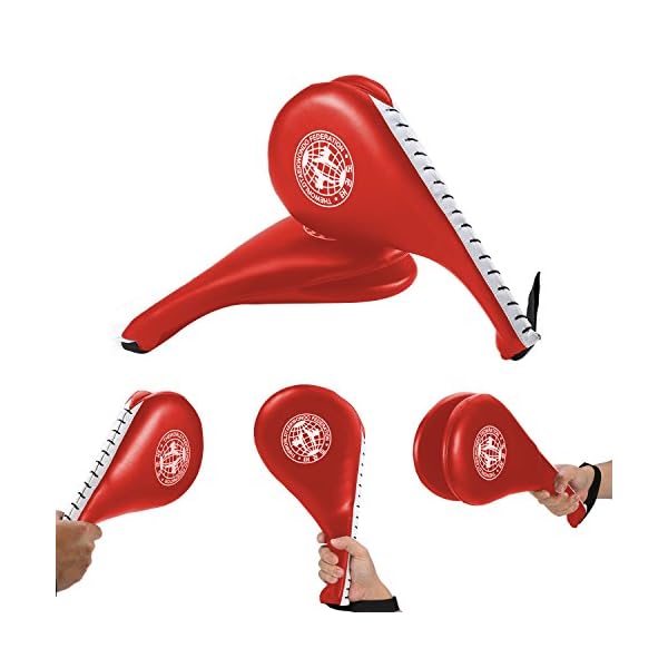 Taekwondo Kick Pad, Pack of 2 Taekwondo Durable Kick Pad Target Tae Kwon Do Karate Kickboxing Training (Red) Taekwondo Sparring Gear Tae Kwon Do Hand Slap Pads