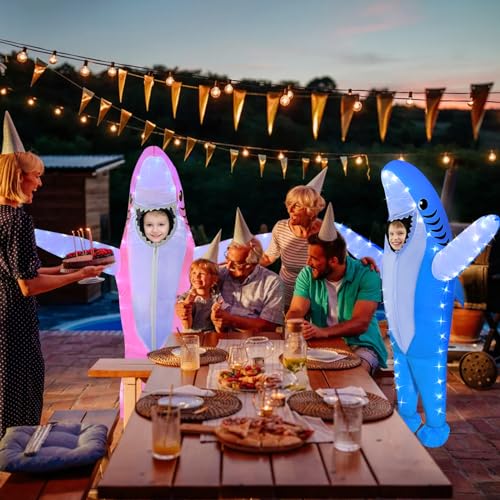 Disfraz inflable de tiburón para niños con luces LED miniatura 3