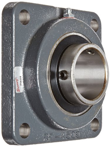 Browning VF4S-232S Normal-Duty Flange Unit, 4 Bolt, Setscrew Lock, Regreasable, Contact and Flinger Seal, Cast Iron, Inch, 2