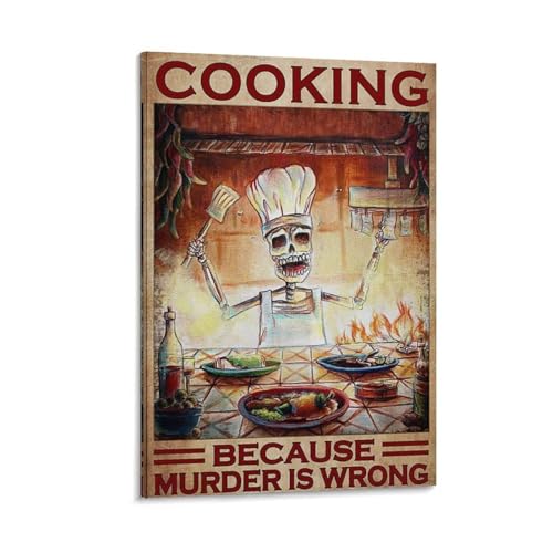 Poster squelette artistique sur toile de coton premium 40x60