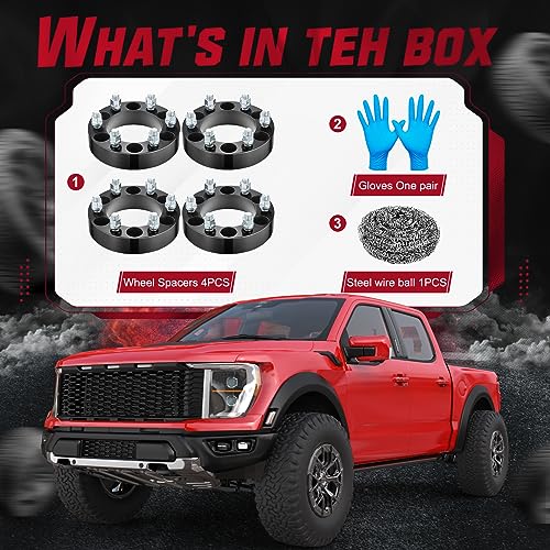 Image of BDFHYK 6x5.5 Wheel Spacers Thickness 1.5 Inch Compatible with Chevy Silverado 1500 1999-2022 Avalanche Suburban Tahoe GMC Sierra 1500 K1500 Yukon, 6x139.7mm 6 Lug M14x1.5 & 108mm Hub Bore No Lip