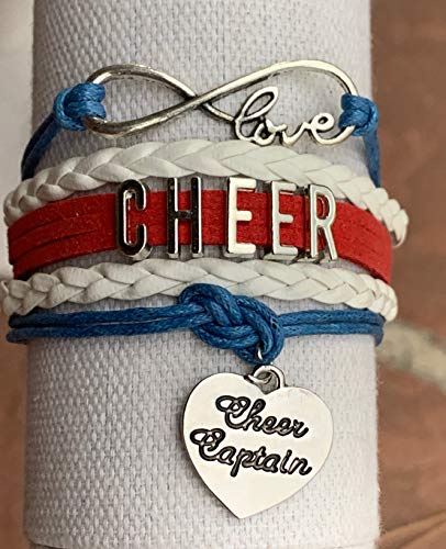Image of Sportybella Cheer Captain Charm Bracelet- Girls Captain Cheerleading Bracelet- Cheer Jewelry for Cheerleader