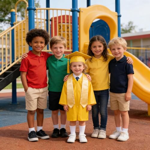 Bonnet de remise de diplôme enfants avec robe 2026 pour fêter leur premier succès - 2
