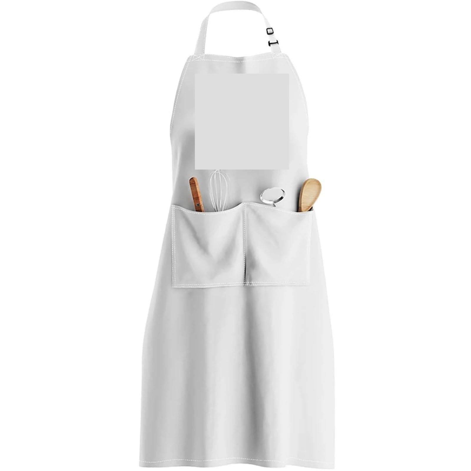 2 piezas delantal ajustable con cuello de poliéster para Cocinar