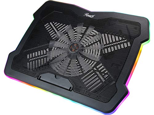 Rosewill RWNB17B 17 inches RGB Gaming Laptop Cooler with Big Quiet Fan. Adjustable Color / Lighting / Fan Speed Modes