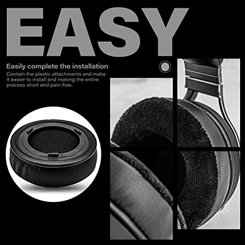 Almohadillas para auriculares TRANSTEK compatibles con Virtuoso RGB Wireless SE - Almohadillas de espuma viscoelástica - Cojines híbridos (PU/Velour) para auriculares - Negro miniatura 4