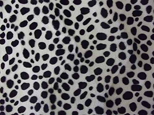 SwinCraft2 Tissu velboa en fausse fourrure Dalmatien, polyester, 1 m - 150 cm x 100 cm