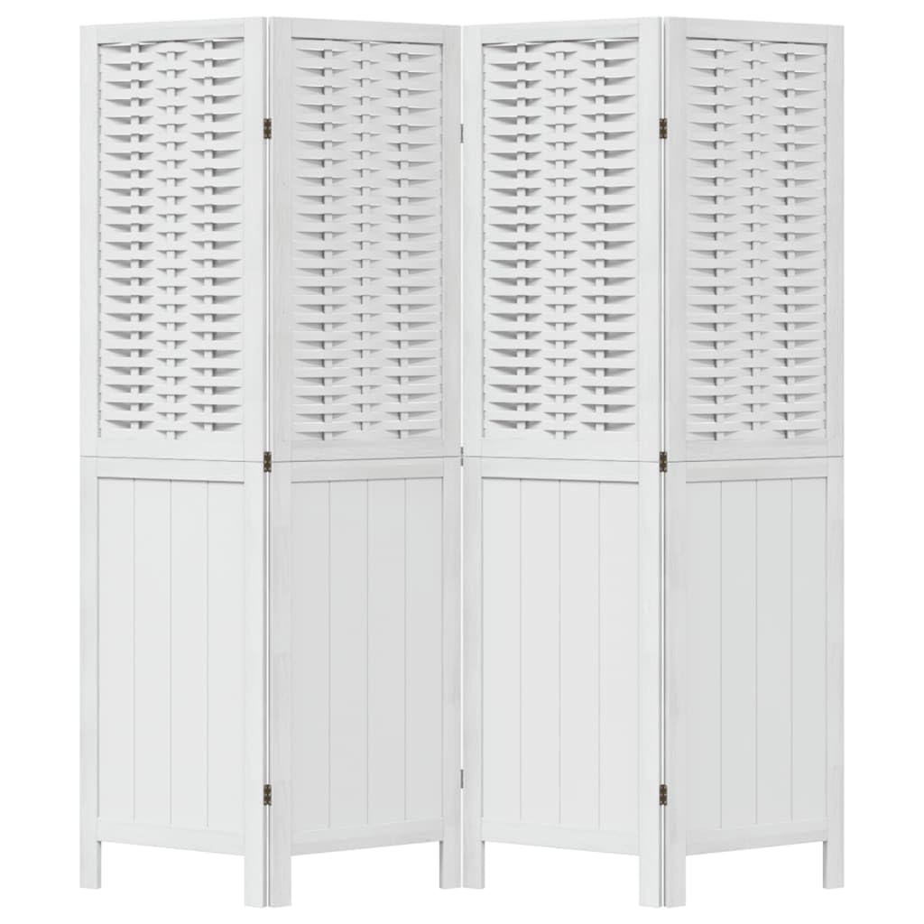 Paravent pliable en 4 parties - Blanc - 140 x 160 cm