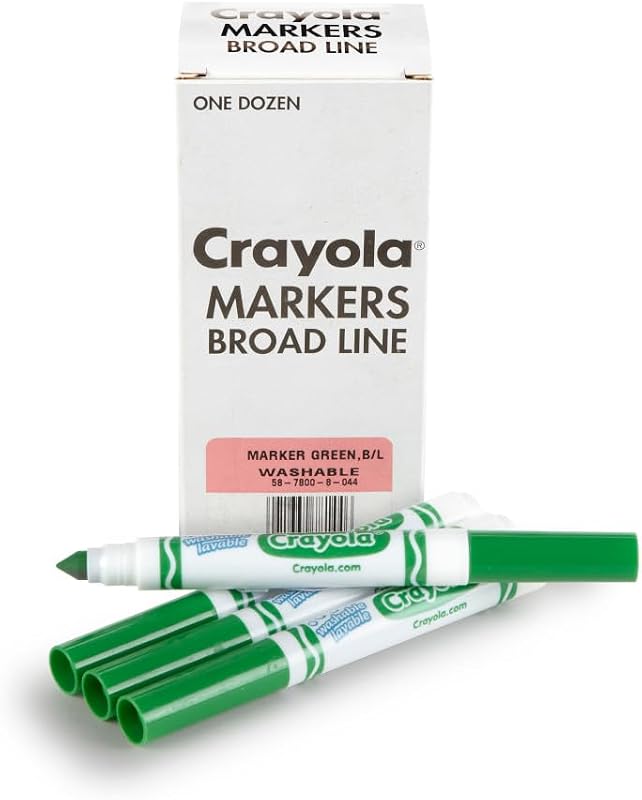 Crayola 12 Count Washable Bulk Markers, Green