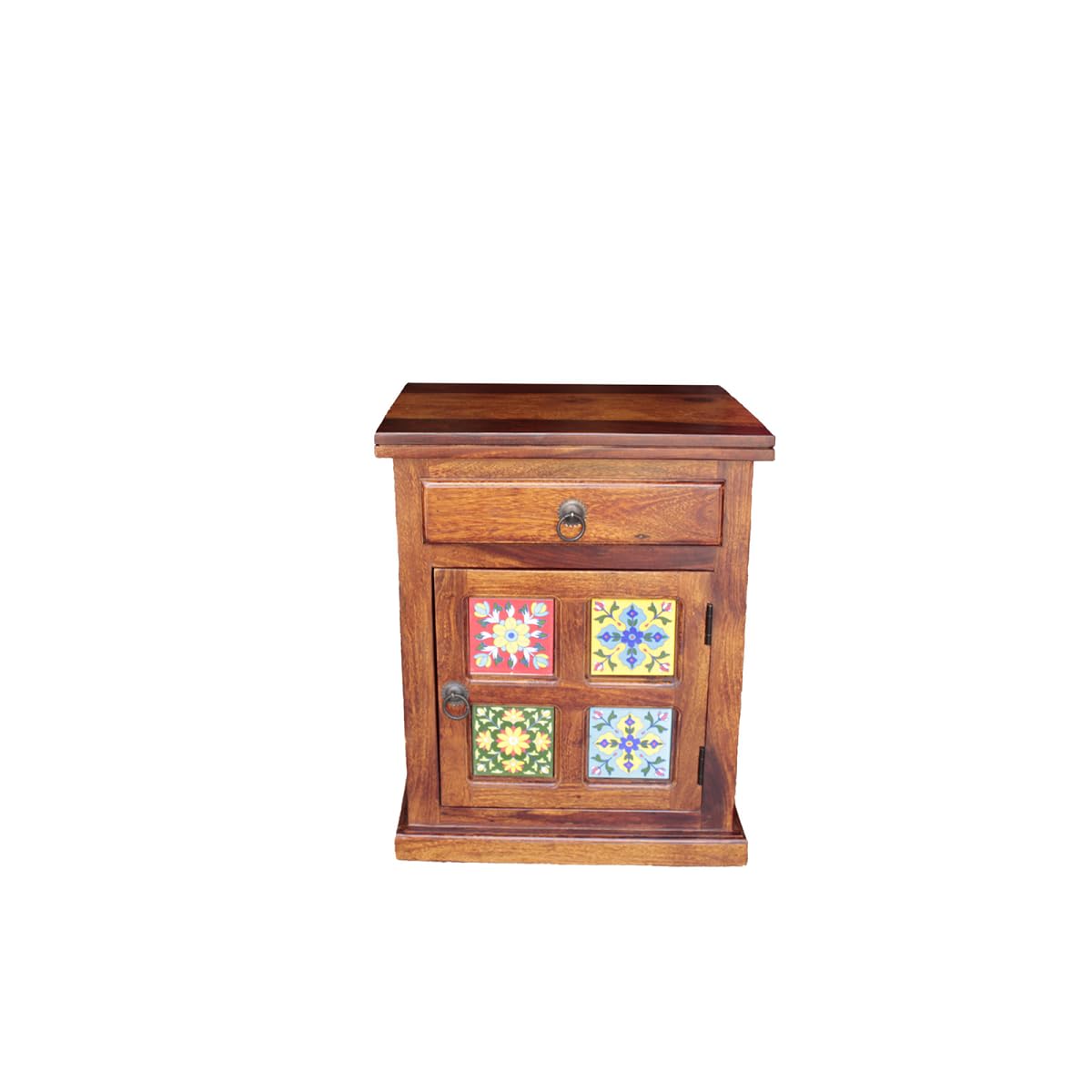 Bed Side Table Sheesham Wood, Karni Kripa Furniture, Brown (Natural Wood Finish)-image-0