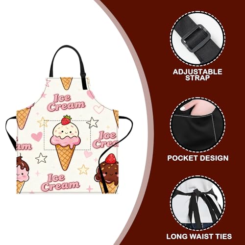 Image of Nuxovilar Cute Cooking Kitchen Apron, 26.77 * 30.7 Inches, Essential for Kitchen Cooking, Baking, Festive Gatherings