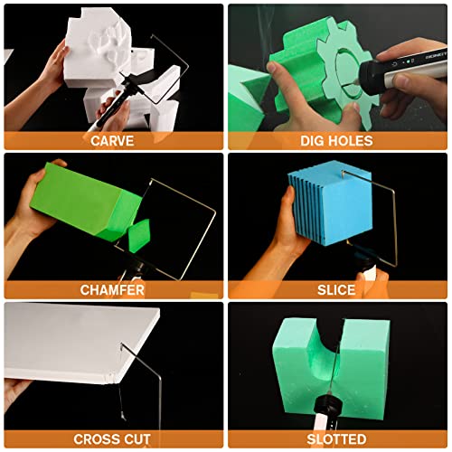 RONGTER 4 in 1 Hot Wire Electric Foam Cutter Kit, Styrofoam Cutting Tool 15W/ 6V with Case, Heated Foam Carving Knife Kit (Toolbox White) - Image 4