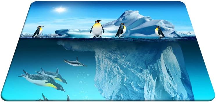 Penguin Gaming Mousepad 3D Penguin Inverted Image Blue Mouse Pad Mouse Mat for Computer Desk Laptop Office 9.5 X 7.9 Inch Non-Slip Rubber - Image 4