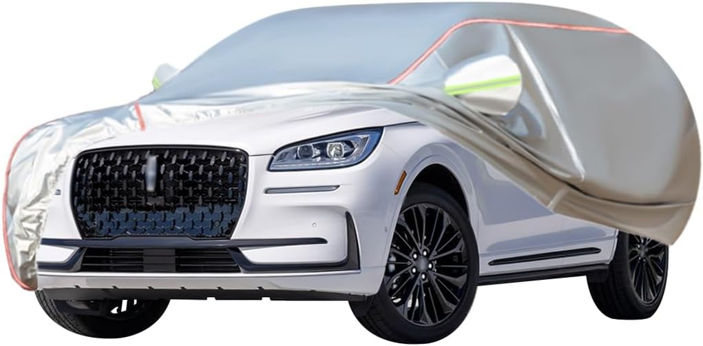 WOLWES Car Covers are Suitable for Lincoln Corsair Premiere/Reserve/Grand Touring,Water,Rain,Sun and Snow Resistant Oxford Fabric Car Covers,with Side Door Zip (Color : White, Size : Corsair)