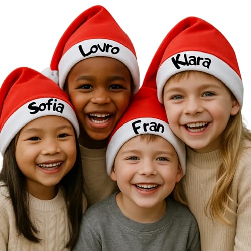 Personalisierte Weihnachtsmütze, Nikolausmütze mit Namen, Weicher...