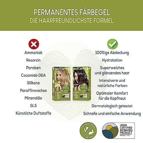 Foto von Naturtint Biobased | Haarfarbe Oohne Ammoniak | 3N Kastanienbraun Dunkel | Hoher Anteil an natürlichen Inhaltsstoffen | 3er Pack | 510 ml