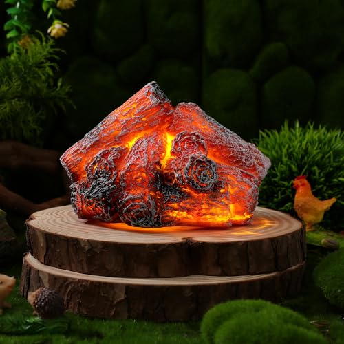 Lámpara de fuego falso para chimenea sin humo con conexión USB y leños LED 7