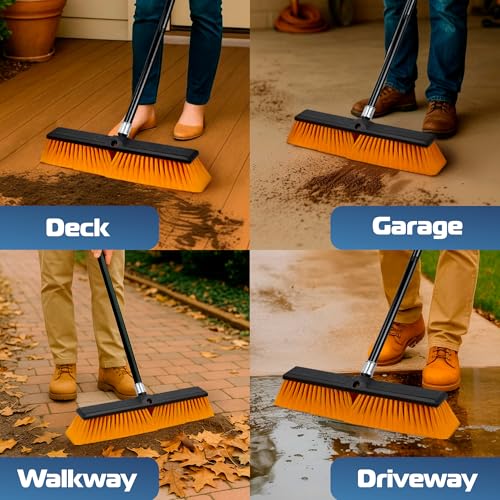 image for DSV Standard 18’’ Push Broom Outdoor Heavy Duty with 59.4’’ Lo