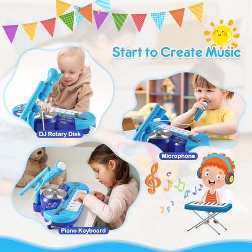Bcy Hohipi Dj Mixer For Kid,Baby Dj Table With Toddler Piano,Kids Dj Set With Mic And Mp3 Function,Musical Toys For Toddlers Birthday Xmas Gift thumb #3