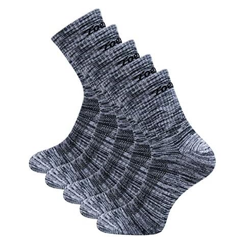 Toes&Feet Men's 5-Pack Grey Anti Odor No Blister Quarter Cushion Sports Socks Cover