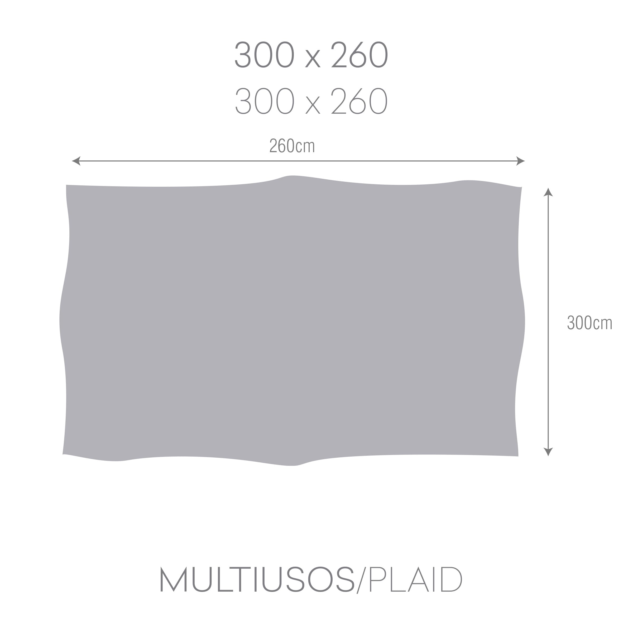 ECOMMERC3 | Plaid Multiusos Riviera 300x260 cm para Sofá y Cama - Cubrecama Algodón Color Crudo - Colcha Decorativa Fabricada en España