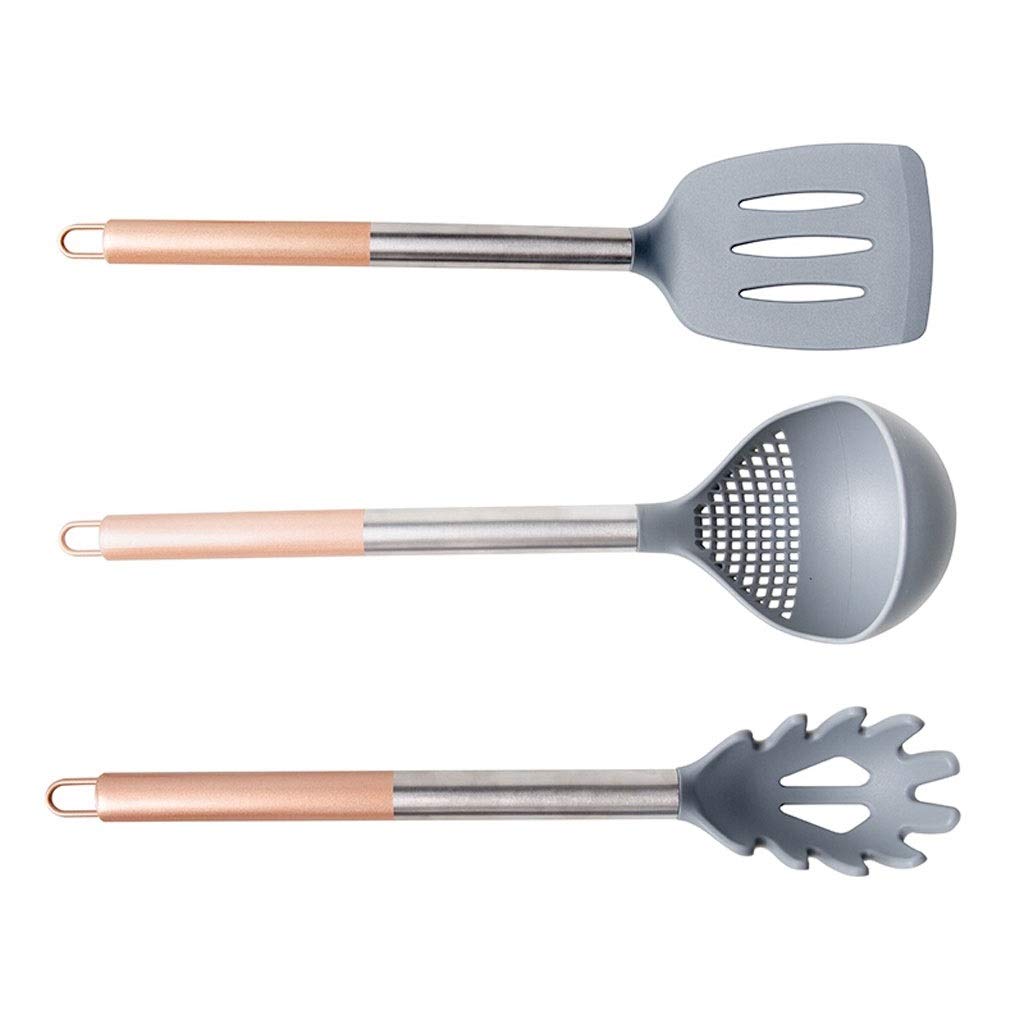 GLigeT Löffel 3-teiliges Nylon-Utensilienset-SMulti-Suppenkelle, Spaghettiheber, Schaufel – sicher for antihaftbeschichtetes Kochgeschirr Küchenutensilienset Kaffeelöffel