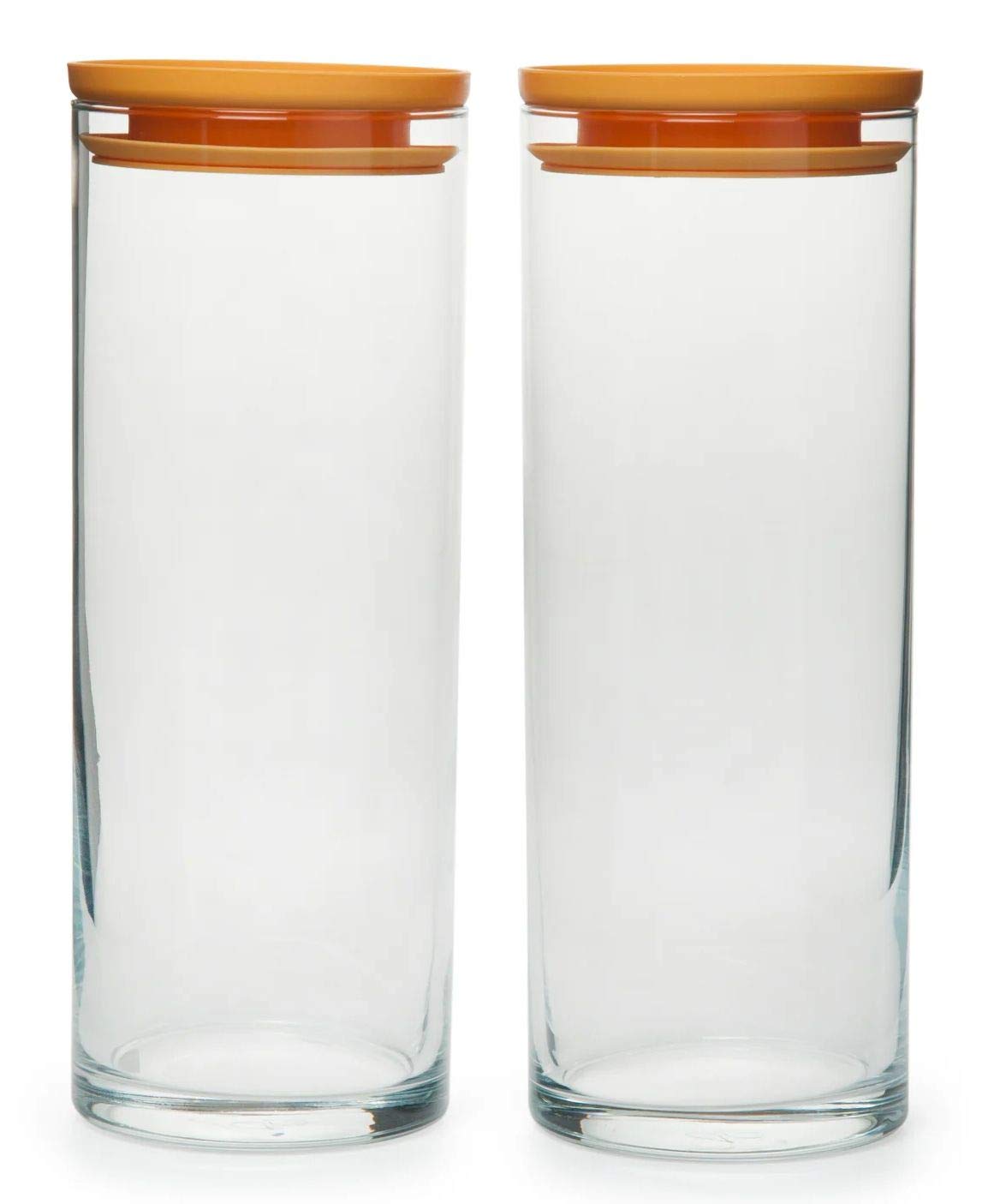 Topkapi Gourmet-Küche 250.927: Amarillo XL Storage Containers Set of 2, Airtight for Spices, Flour, Cereals, Sugar, Cereals, Pasta, Rice, H ~ 23.4 cm, Glass