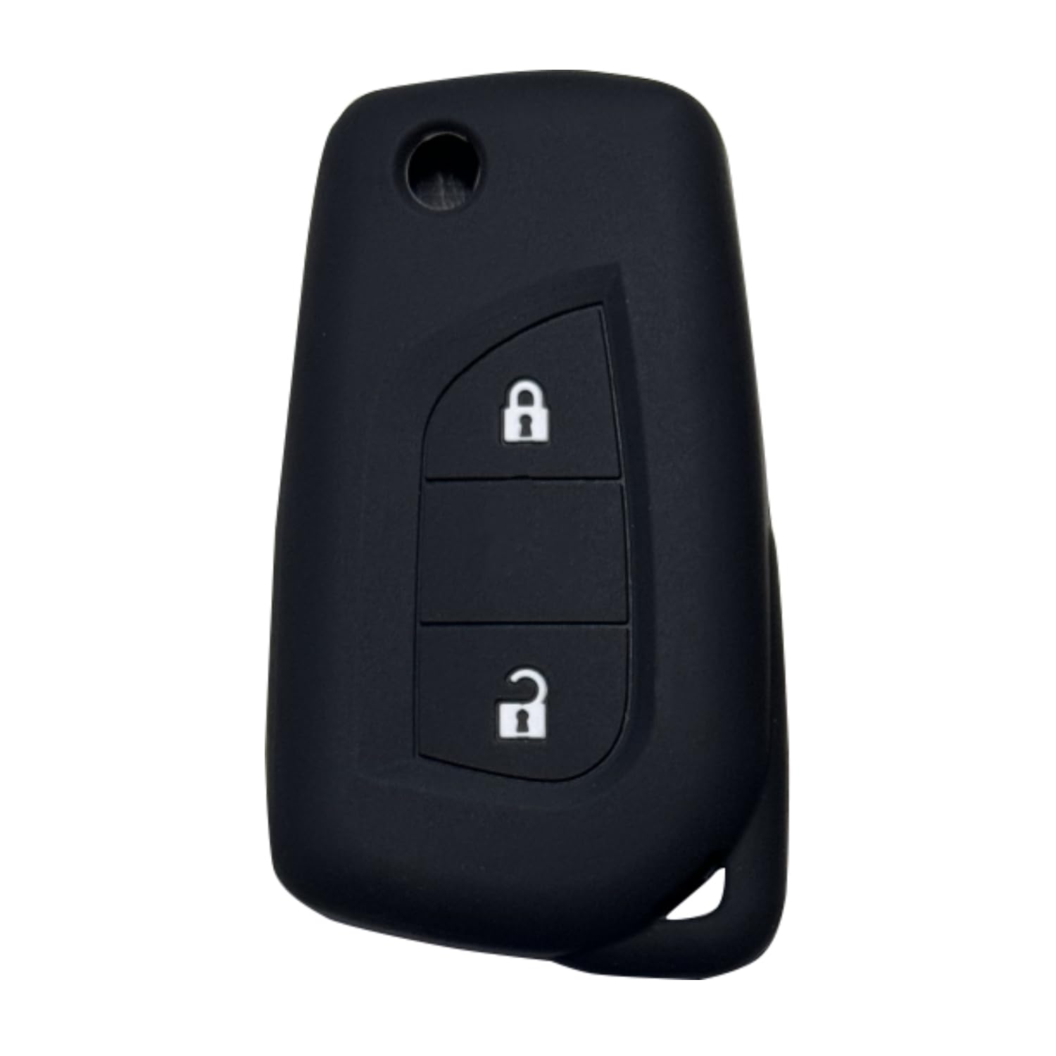 Key Fob Cover for Toyota Yaris: 2 Buttons Key Fob Case Fit for Toyota Aygo Yaris Cross 2011 2012 2013 2014 2015 2016 2017 2018 2019 2020 2021 2022 2023丨Remote Protector丨Fashion Silicone (Black)