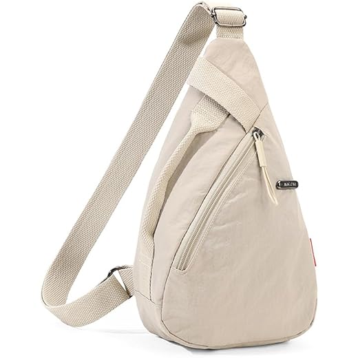 Chest Bag Nylon Lightweight Casual Beige