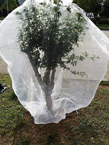 Agfabric Bird Netting Insect Barrier Garden Plant Cover 48" H x 55" W in-Shape Bag with Rope, White, 4pack