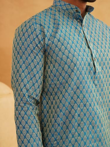 Image of SOJANYA Men's Cotton Regular Fit Casual (Since 1958 Linen Foil Printed ONLY Long Kurta