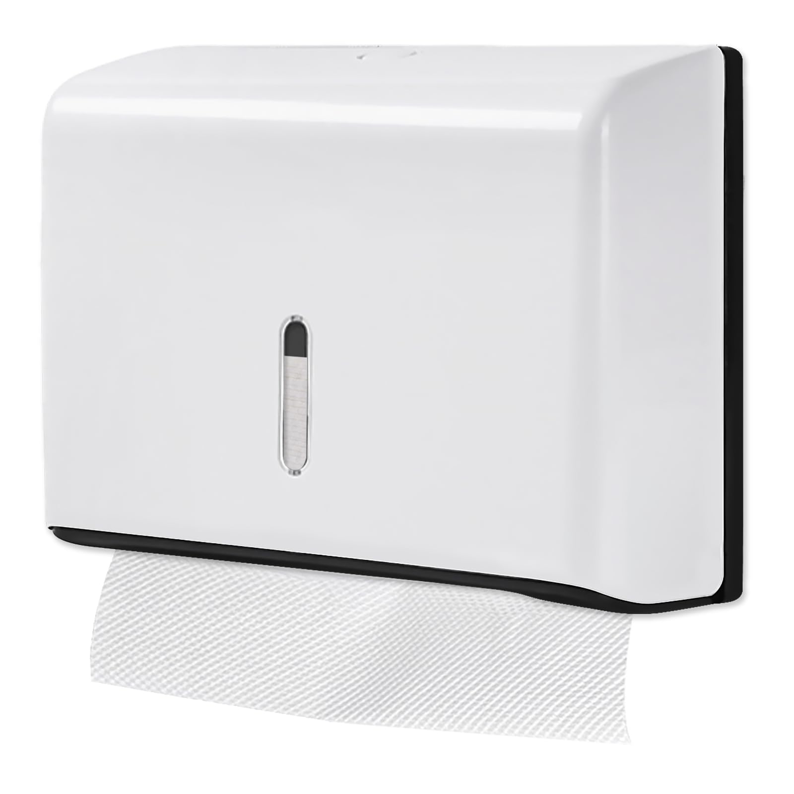 Papierhandtuchspender, Handtuchspender für Papierhandtücher Spender zur Wandmontage, Papierspender, Paper Towel Dispenser Wall für Küche Badezimmer Büro Restaurant, Hält 200 Blatt (Weiß, Ohne Bohren)