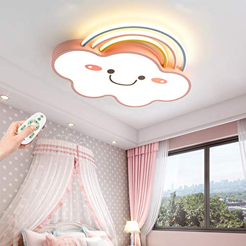 Luz De Techo Led Lámpara Habitación Moderna Para Niños Plafón Control Remoto Regulable Nube Creativa Decoración De Arco Iris Iluminación De Araña Niños Niñas Dormitorio Sala De Estar Luces Cover