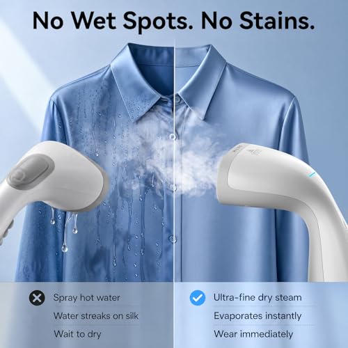 Image of HiLIFE Vacuum Steamer for Clothes, Handheld Garment Steamer with Suction | 2300Pa Fabric Grip, 1875W Power, 25s Heat-Up, 300ml Tank, 9.18ft Cord, Touch Sensor, 120V Only