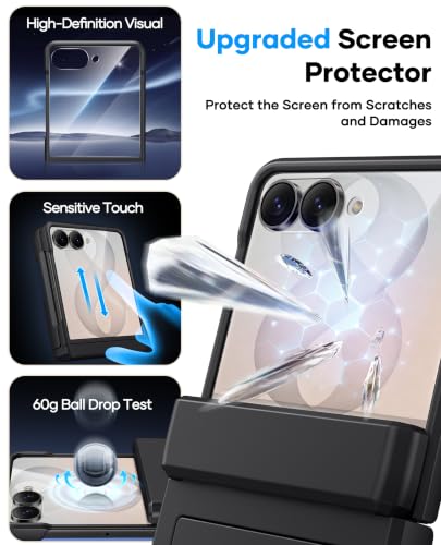 Image of ASAFCASE for Samsung Galaxy Z Flip 8 Case Wallet, Hinge Protector, Black | Rugged Card Holder (2-3 Cards), Outer Screen Protector, Military Drop, Shockproof Hard Phone Case for Samsung Galaxy Z Flip 8