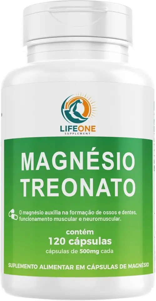 Magnésio Treonato 500mg, 120 Cápsulas, Life One
