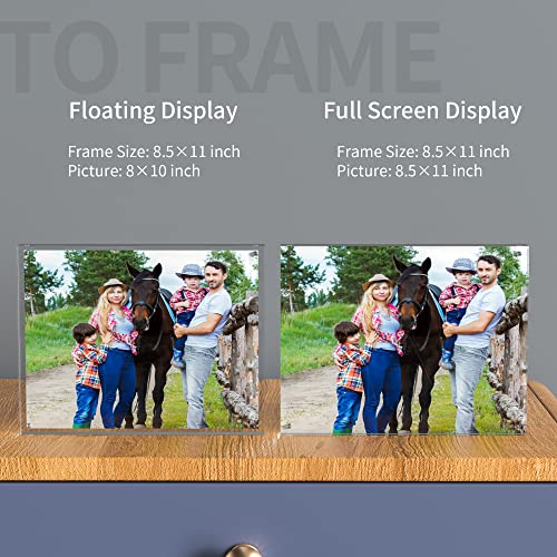 Sezanrpt Acrylic Picture Frames 8.5X11 Inches, Perspex Photo Frame For Wedding Pictures, Tabletop Freestanding Certification Frame 12Mm + 12Mm #TOP4