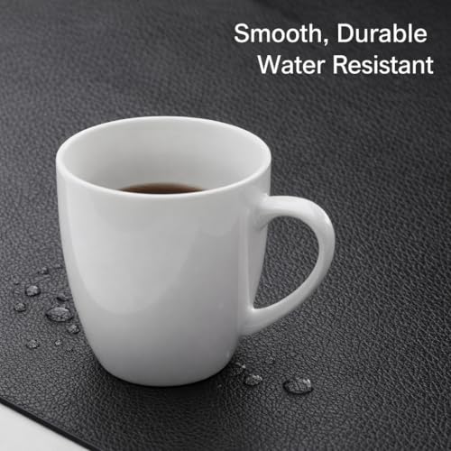 Image of Black PU Leather Desk Mat 100x45cm, Premium Large Desk Pad, Waterproof & Oil-Resistant Surface, Non-Slip Extended Mouse Pad, Durable Desk Protector for Office, Home & Gaming Setup