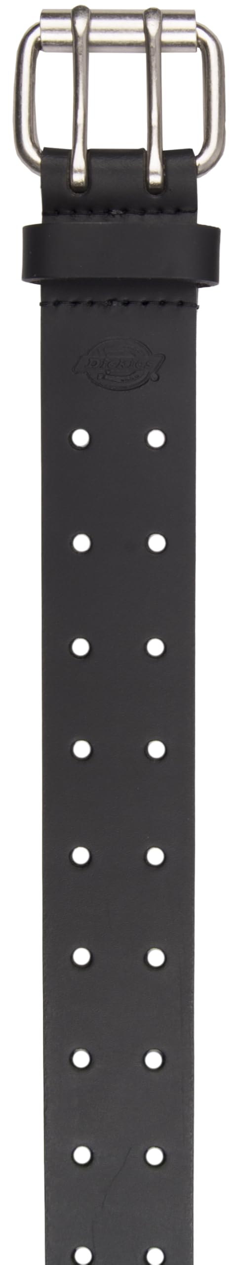 Dickies Men's Leather Two Hole Double Prong Bridle Belt, Large, Black