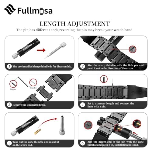 Image of Fullmosa Metal Bands with Case [Watch NOT Included] Compatible Apple Watch Strap 45mm 44mm 42mm, Steel Apple Watch Band for iWatch SE3 SE2 SE Series 9 8 7 6 5 4 3 2 1,42mm 44mm 45mm,Black and Gold