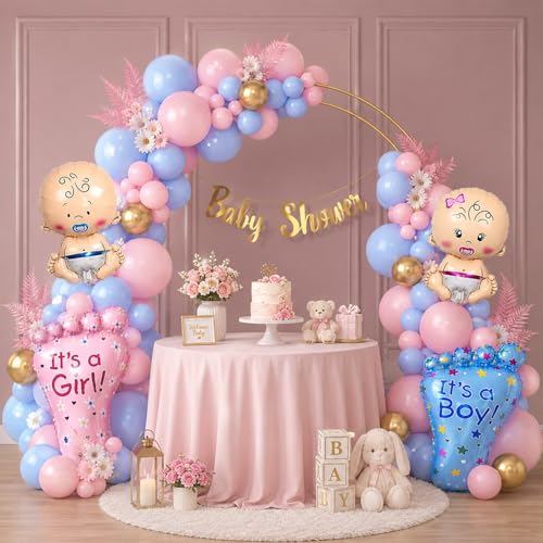Image of Party Propz Baby Shower Decorations Kit - 34 Pcs Baby Shower Balloons with Banner, Mom To Be Decoration Items Set, Foil Balloons, Maternity Props for Photoshoot (Cardstock, Latex)