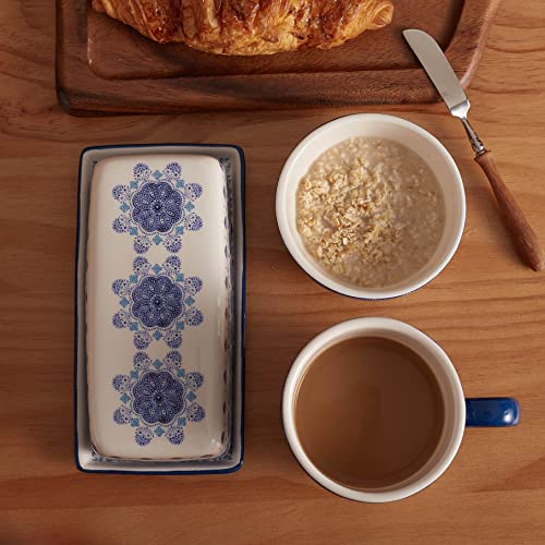 Bico Blue Talavera Ceramic Butter Dish with Lid, Butter Keeper for Counter Kitchen, Dishwasher Safe - Image 4