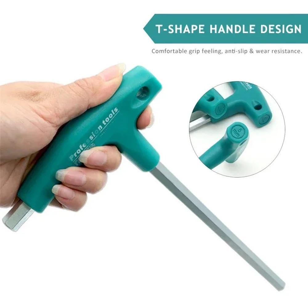 6/9 Piece T-Handle Allen Key Wrench Set con sacchetto di stoccaggio, Hexagon Screwdriver Kit per la riparazione domestica(6Pcs)