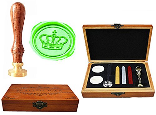 Kit de cachet de cire vintage MNYR avec coffret bois et cuillère pour invitation