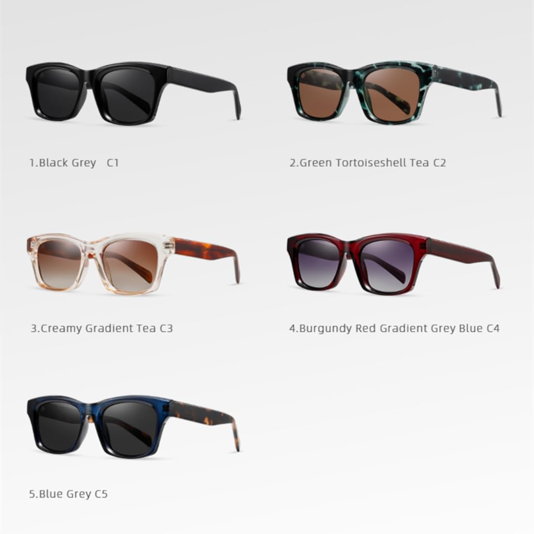 Gafas de sol polarizadas para mujer, UV400, para hombre, de acetato, con montura grande, para camping